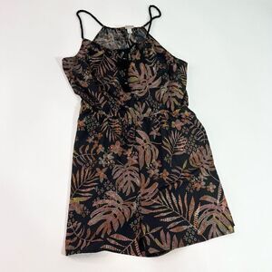 A New Day Romper Women's XL Tropical Floral Halter Sleeveless Elastic Waist NWT